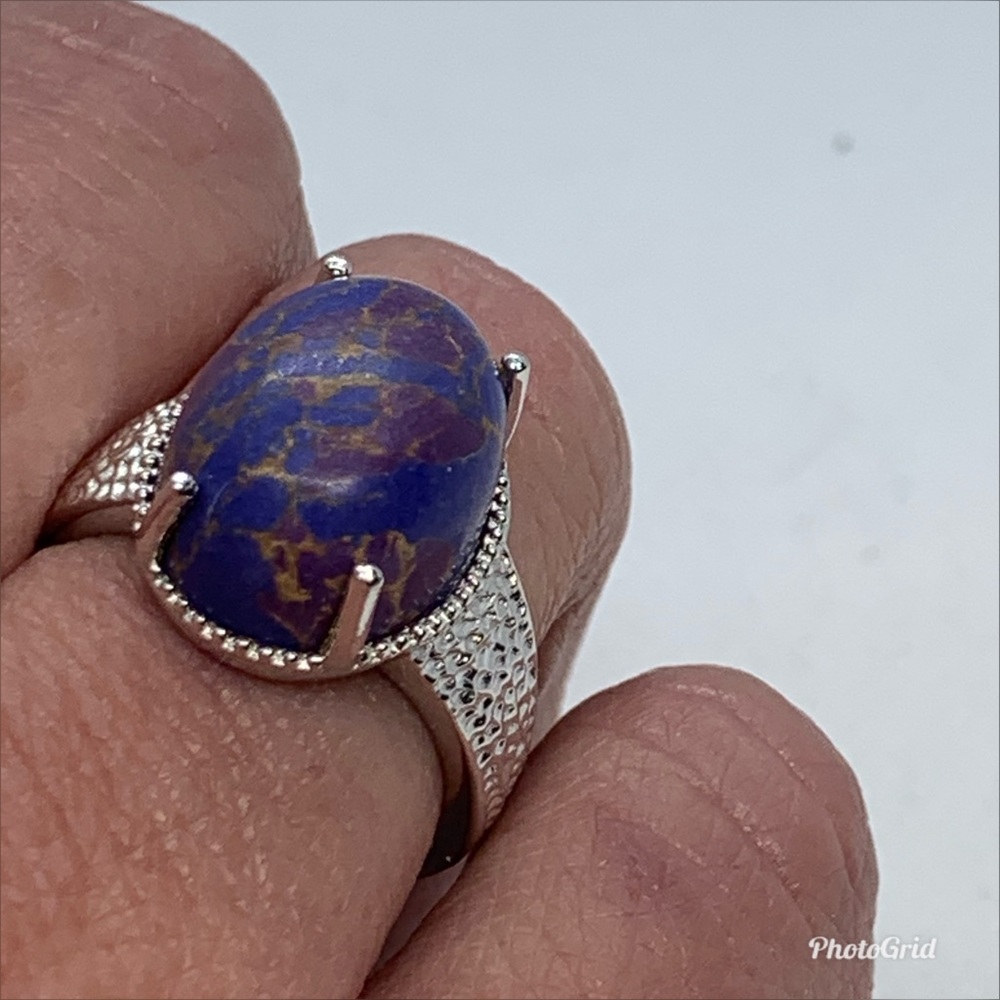 Mojave Purple Turquoise Ring Platinum Bond Brass - Picture 8 of 9